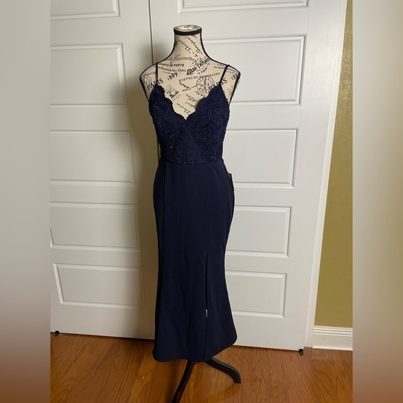 Lulu's Leandra Navy Blue Lace Maxi Mermaid Dress - Picture 6 of 10